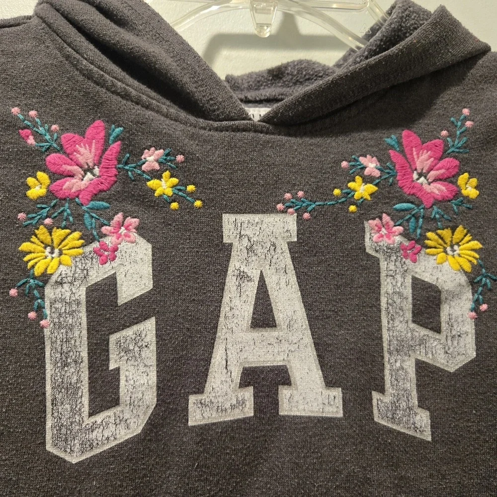 Gap Kids Girls Floral Gray Hoodie‎ Size M(8)
